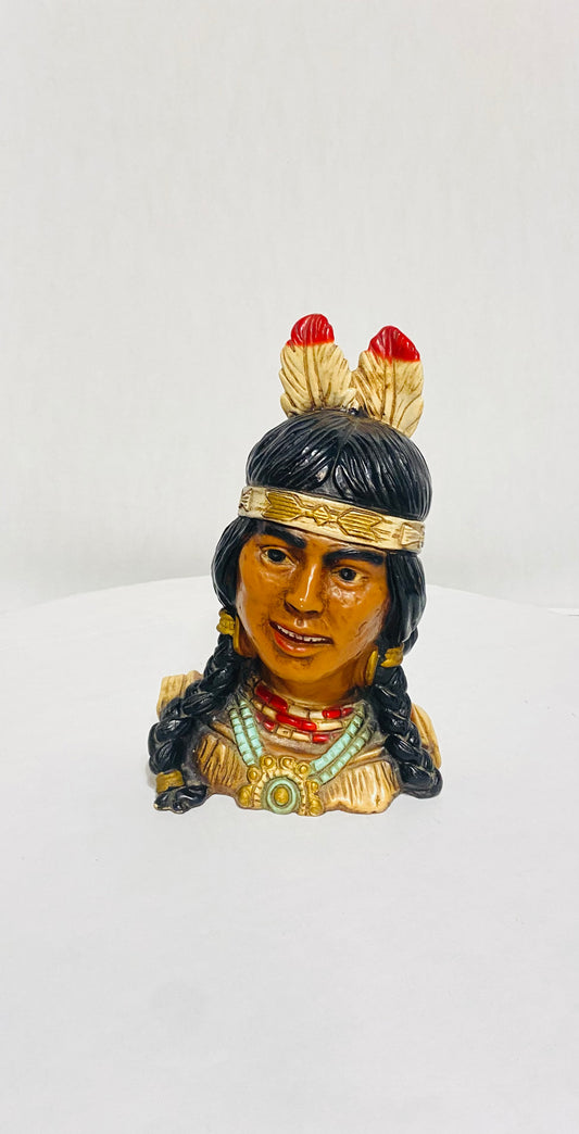 1974 VTG Native American Indian Head Bust Universal Statuary Chicago Corp #605